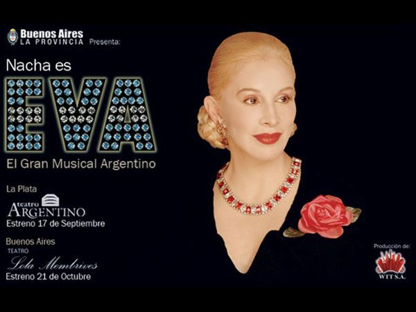 Afiche de Eva, el gran musical argentino, con Nacha Guevara